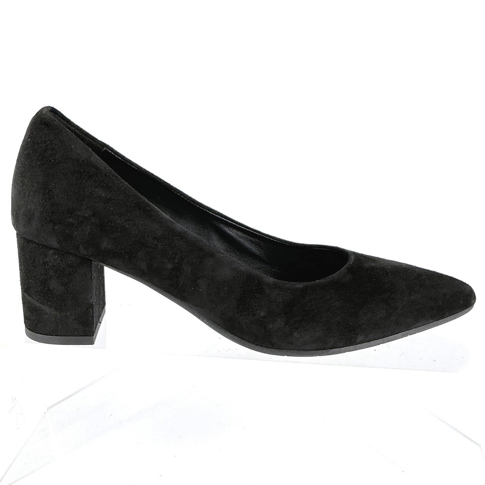Aquatalia Size 8.5 Black Suede Pointed Heels Pumps Waterproof NEW Italy $395
